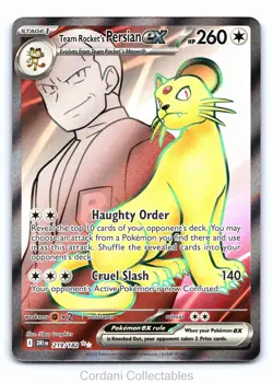 Team Rocket's Persian ex 219/182 Full Art Destined Rivals Pokemon Near Mint - Image 1