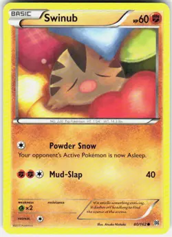 Swinub 80/162 Common BREAKthrough Pokemon Near Mint - Image 1