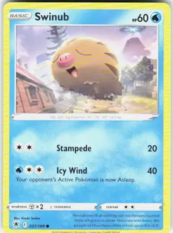 Swinub 031/189 Common Astral Radiance Pokemon Near Mint - Image 1