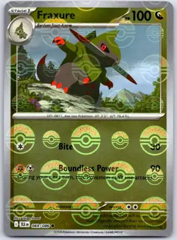 Fraxure (Poke Ball Pattern) 069/086 Common Black Bolt Pokemon Holo Near Mint - Image 1