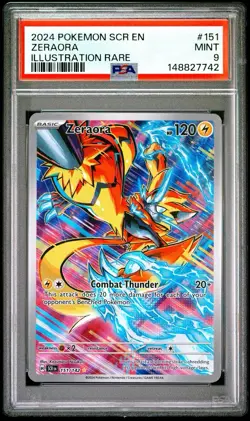 Pokemon Zeraora Stellar Crown 151/142 Illustration Rare PSA 9 Mint - Image 1