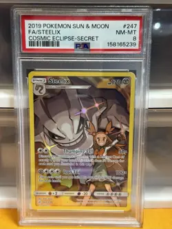 Pokemon Steelix Secret Rare Full Art Holo PSA 8 Graded Near Mint - Mint - Image 1