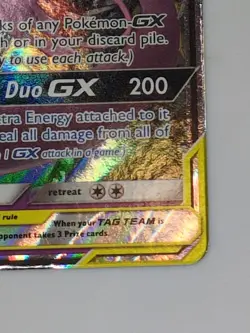 Mewtwo & Mew GX 71/236 Unified Minds Ultra Rare Holo TAG TEAM Pokemon Card - Image 3