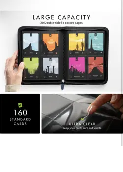 Vault X 4 Pocket Zip Binder 160 Cards Exo Tec Material 20 Side Loading blue - Image 2