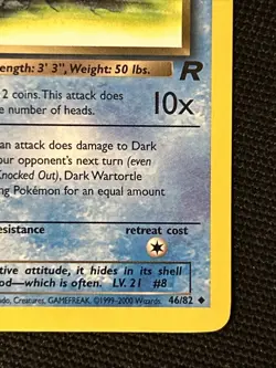 Dark Wartortle 46/82 (1st Edition) *Near Mint* Team Rocket ‘Never Played Card’ - Image 5