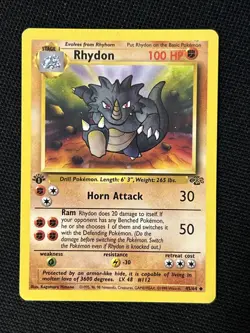 Rhydon 45/64 (1st Edition) *Near Mint* Jungle ‘Never Played Card ‘ - Image 1