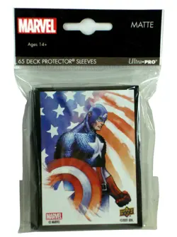 Upper Deck Marvel Deck Protector Card Sleeves Captain America 65 Count New - Image 1