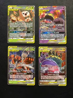 Pokemon Sun & Moon Tag Team GX 4 Card Lot - Image 1