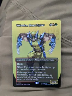 Wolverine, Fierce Fighter (Borderless) Foil R Marvel Super Heroes 378 NM MTG - Image 1