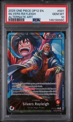 2025 One Piece Silvers Rayleigh OP12-001 Alternate Art English PSA 10 - Image 1