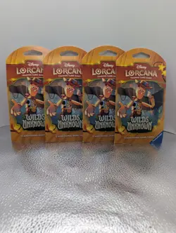 Disney Lorcana Wilds Sleeved Booster Pack Woody Artwork - NEW SEALED 4 Pack - Image 1