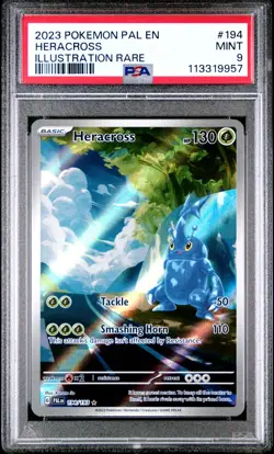 2023 POKEMON PAL EN-PALDEA EVOLVED ILLUSTRATION RARE #194 HERACROSS PSA 9 - Image 1