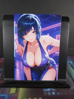 Yelan Genshin Impact Custom Art Card NM Video Game Waifu Collectible - Image 1