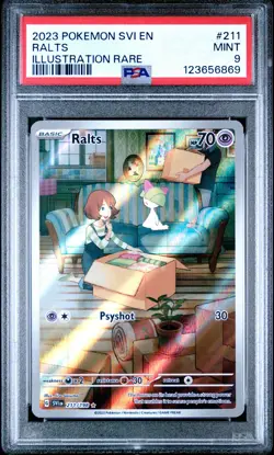 2023 POKEMON SVI EN-SCARLET & VIOLET ILLUSTRATION RARE #211 RALTS PSA 9 - Image 1