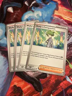 Wally’s Compassion 132/132 x4 RH Mega Evolution Pokemon TCG Playset NM - Image 1