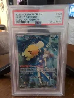 Pokemon Misty's Psyduck 193/182 Sv10 Destined Rivals PSA 9 IR Holo EN 2025 - Image 1