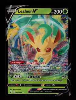 Leafeon V 007/203 Holo V Rare Evolving Skies Pokemon Cards - Image 1