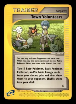 Town Volunteers 136/147 Aquapolis Uncommon Pokemon TCG - Image 1