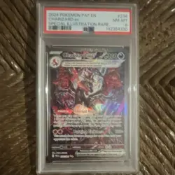 Pokemon Charizard ex 234/091 SV Paldean Fates SIR Holo PSA 8 English 2024 - Image 2