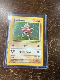 Hitmonchan Holo Rare 7/102 1999 Pokemon Base Set English WOTC MP - Image 1