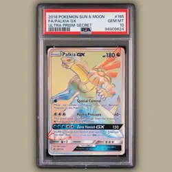 2018 POKEMON SUN & MOON ULTRA PRISM SECRET #165 FULL ART/PALKIA GX PSA 10 - Image 1