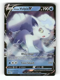 Alolan Vulpix V - 033/195 - Silver Tempest - Pokemon - V Rare - Holo NM - Image 1