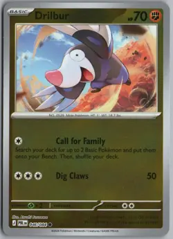 DRILBUR 046/084 COMMON PITCH BLACK POKEMON REVERSE HOLO - Image 1