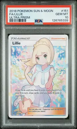 2018 Pokemon Ultra Prism Lillie Full Art 151/156 PSA 10 - Image 1