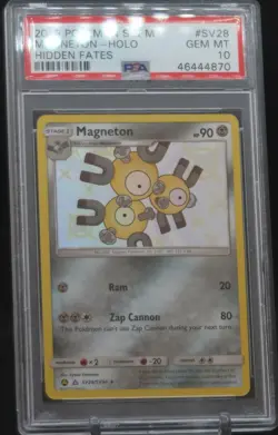 2019 Pokemon Sun & Moon Hidden Fates Shiny Magneton #SV28 PSA 10 - Image 1
