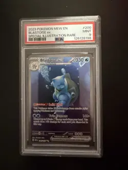 Pokemon Blastoise ex 200/165 SV 151 SIR Holo English 2023 PSA 9 - Image 1