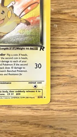 Pokemon Company Dark Raichu Team Rocket Holo Secret Rare 83/82 ENG Unlimited - Image 4