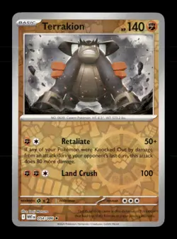 Terrakion 054/086 Rare White Flare Pokemon Reverse Holo Near Mint - Image 1
