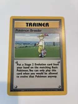 Pokemon Breeder 76/102 Rare Base Set Unlimited Pokemon MP - Image 1