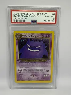 Pokemon TCG Dark Gengar 6/105 Neo Destiny 1st Edition Holo PSA 8 2002 - Image 1
