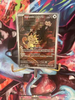 Pokemon TCG Team Rocket's Meowth 203/182 Destined Rivals Illustration Rare NM - Image 1