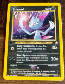 SNEASEL 25/111 Neo Genesis 1st EDITION non-holo rare Pokemon TCG card NM - Image 1
