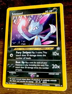 SNEASEL 25/111 Neo Genesis 1st EDITION non-holo rare Pokemon TCG card NM - Image 4