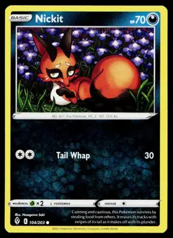 Nickit 104/203 Common Evolving Skies Pokemon Near Mint - Image 1