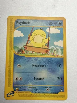 Pokemon TCG Aquapolis Psyduck Card 104/147 2002 Regular LP - Image 1