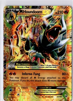 PACK Fresh Mega M HOUNDOOM EX 22/162 XY BREAKthrough HOLO FULL ART Pokemon Y12 - Image 1