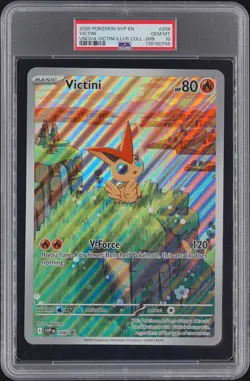 2025 POKEMON SVP EN-SV BLACK STAR PROMO #208 VICTINI PSA 10 - Image 1