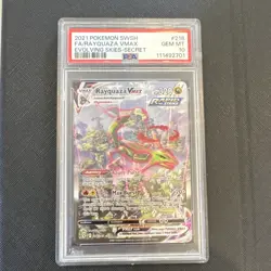 Pokemon TCG Rayquaza VMAX Alt Art Secret Rare 218/203 PSA 10 Evolving Skies - Image 1