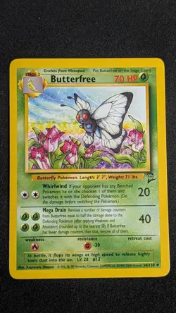 Butterfree 34/130 Uncommon Base Set 2 Pokemon Near Mint - Image 2