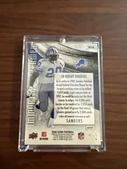 2008 Upper Deck Icons Barry Sanders Immortal Letterman “N” Patch #06/71 - Image 2