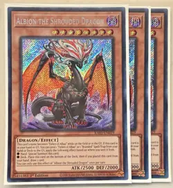 3x Albion the Shrouded Dragon 1st Edition Secret Rare RA05-EN019 Yu-Gi-Oh! - Image 1