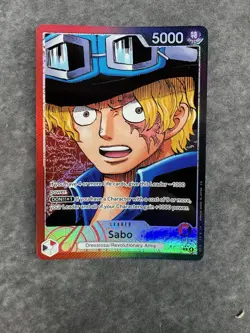 One Piece CCG Sabo OP13-004 Carrying on His Will Alternate Art Holo Leader 5000 - Image 2