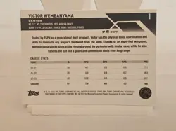 2023-24 Topps Chrome Victor Wembanyama Rookie Card RC #1 - Spurs - Image 2