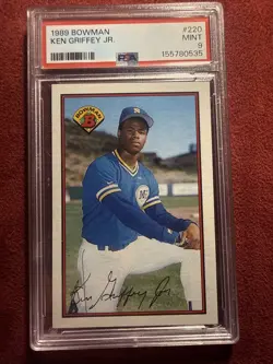 PSA 9 MINT 1989 BOWMAN #220 KEN GRIFFEY JR ROOKIE RC CARD - Image 1