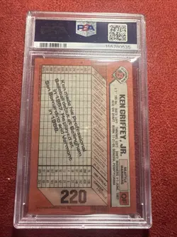 PSA 9 MINT 1989 BOWMAN #220 KEN GRIFFEY JR ROOKIE RC CARD - Image 2