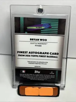 2026 Topps Finest Bryan Woo On Card Auto Mariners Autograph FA-BWO - Image 2